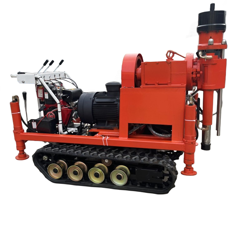 Compact crawler grouting drilling rig rear view showing hydraulic system - Yunyi Cang