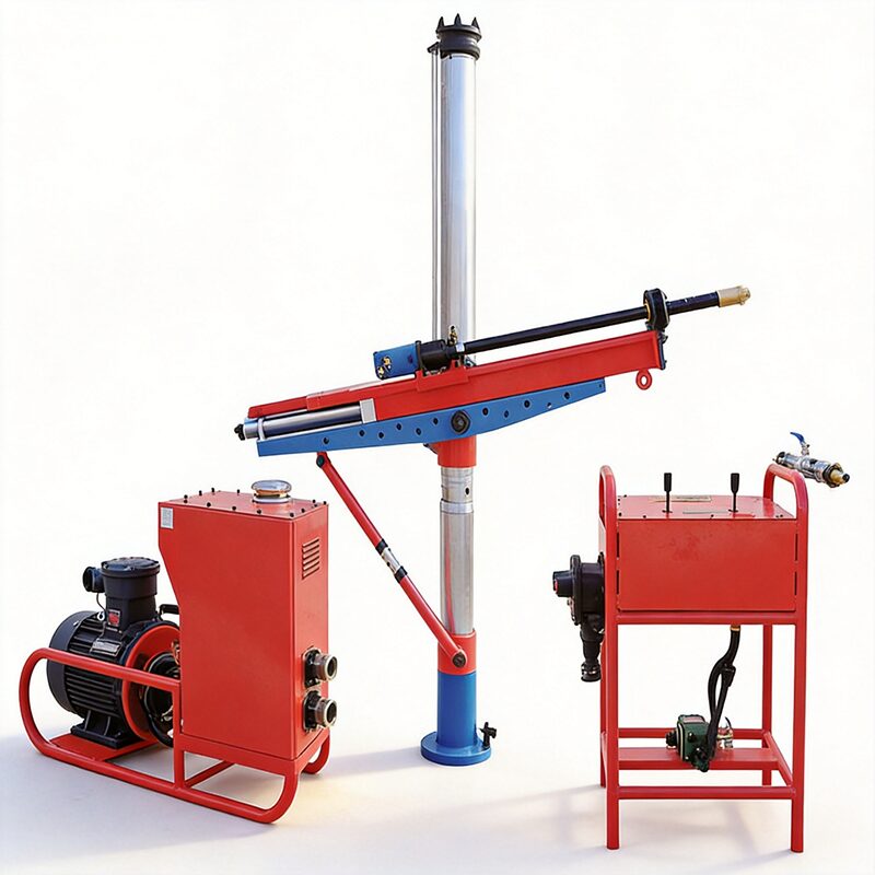 Side view of ZY Series frame-mounted rotary drill showing high-strength alloy steel hydraulic prop and guide rail assembly - Yunyi Cang